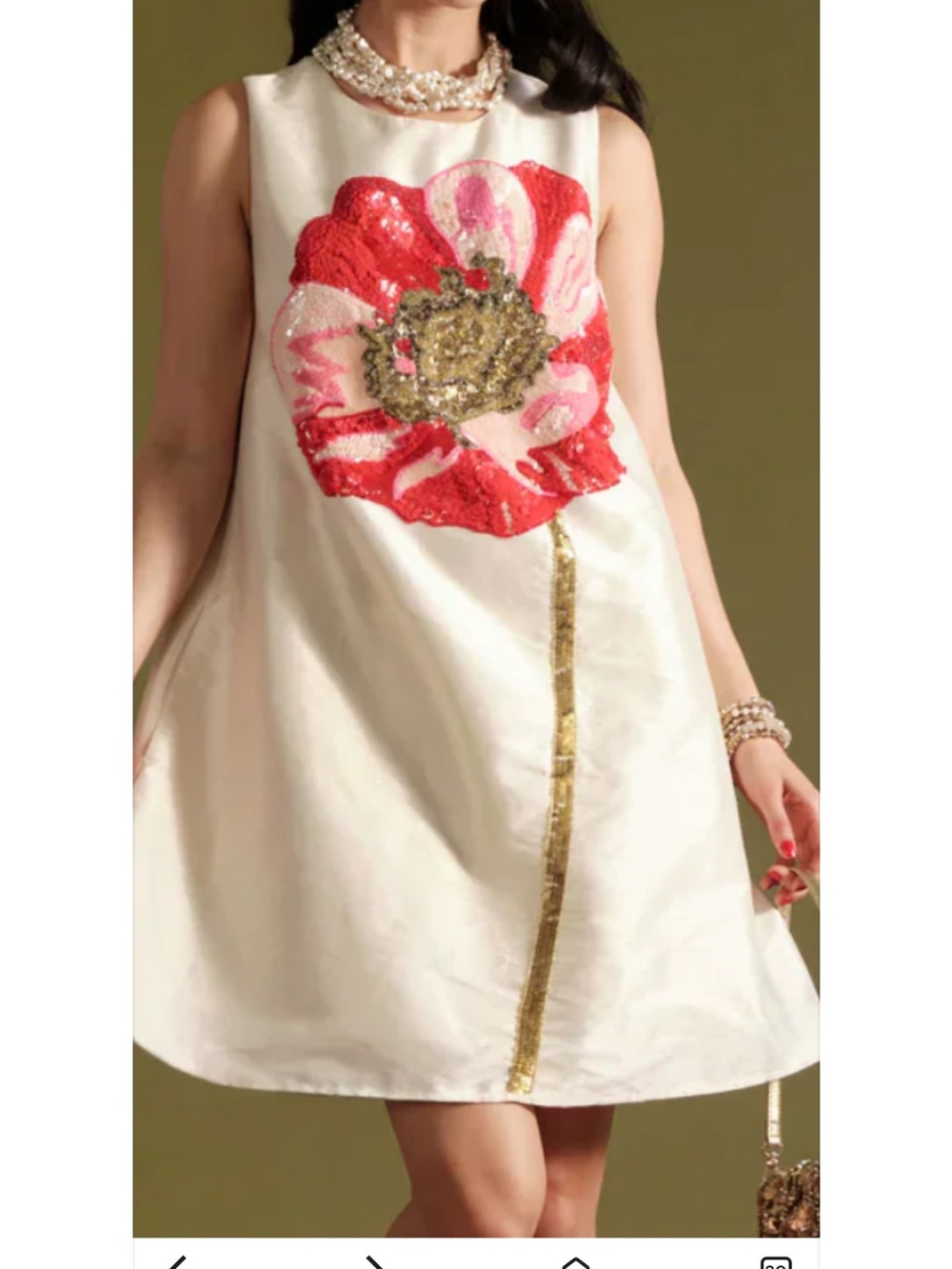 Frances Valentine Cream Poppy dress